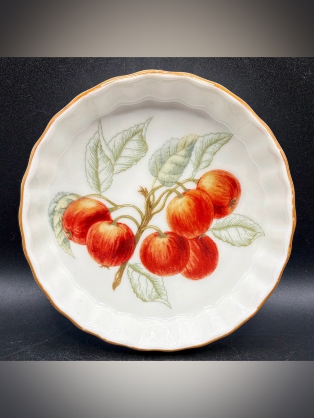 Charter Club Summer Grove Crabapple Quiche Dish, Vintage Ceramic Kitchenware